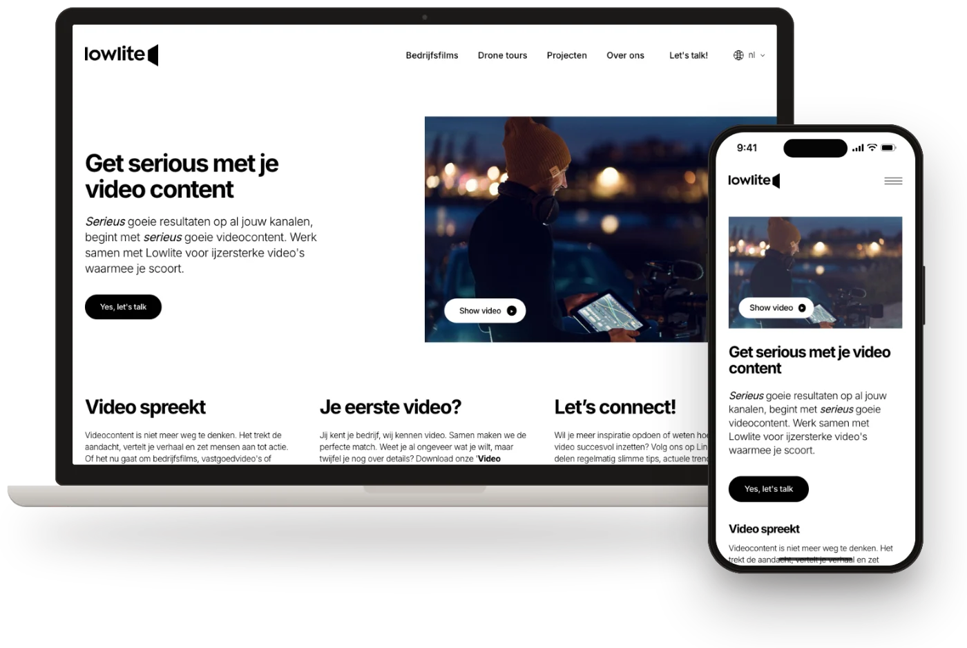 Website op maat voor Lowlite op laptop en gsm